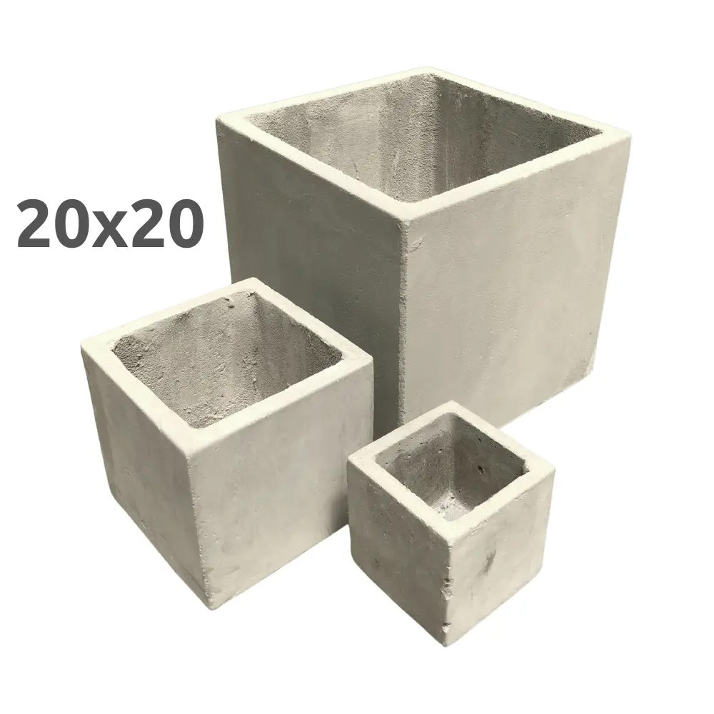 20x20 Maceta Fibrocemento Cubo 20x20