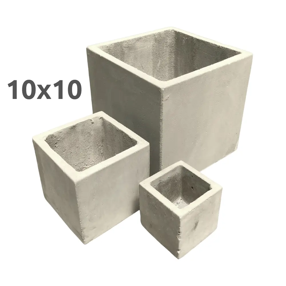 10x10 Maceta Fibrocemento Cubo 10x10