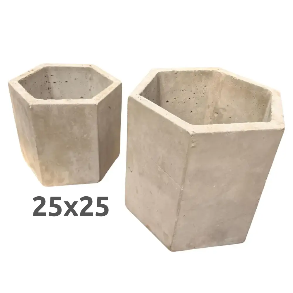 25x25 Maceta Fibrocemento Hexagonal 25x25