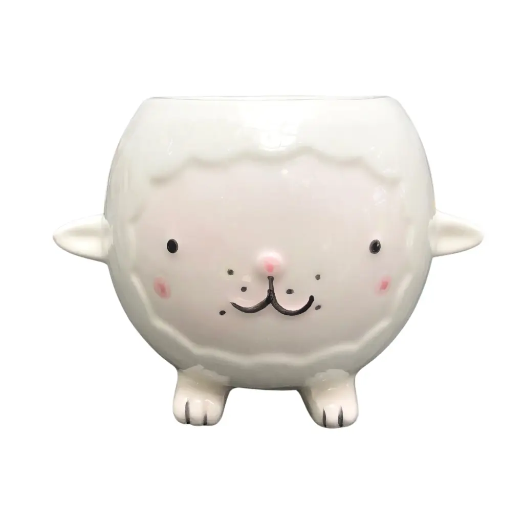 Maceta Cerámica Oveja (Blanco)