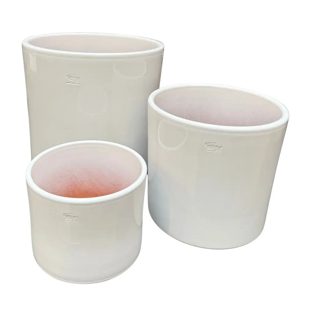 Maceta Barro Cilindro Esmaltado N°18