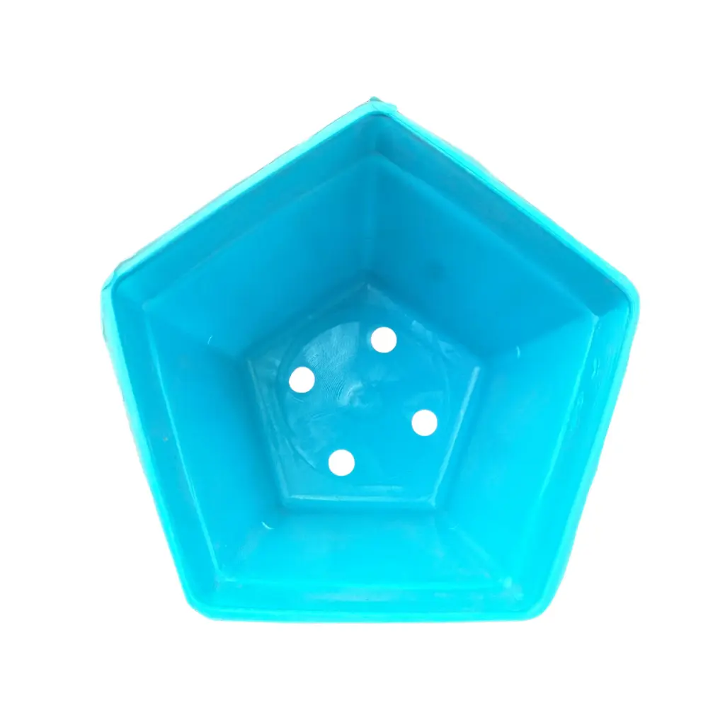 Macetas para Cactus Pentagonal N°8 (Celeste)