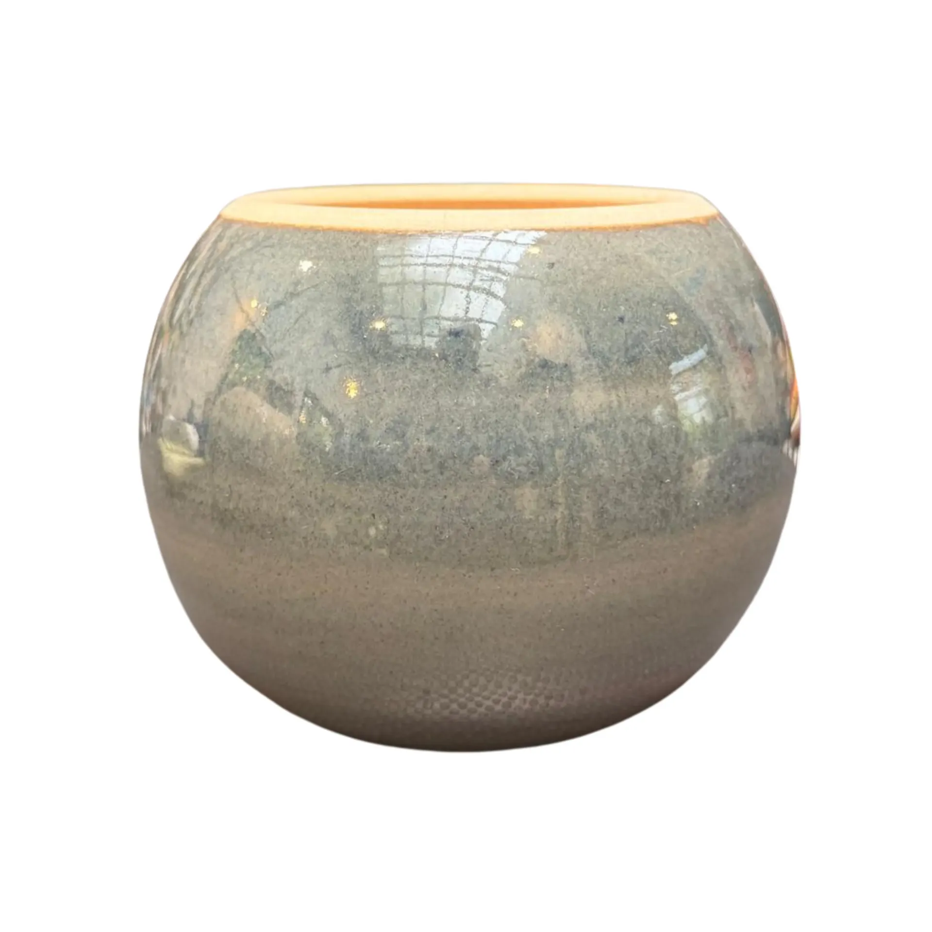 Maceta Cerámica Esfera N°2 (Gris oscuro)