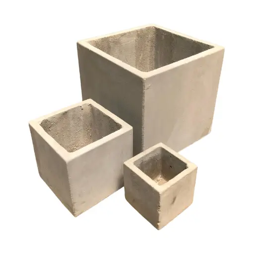 10x10 Maceta Fibrocemento Cubo 10x10