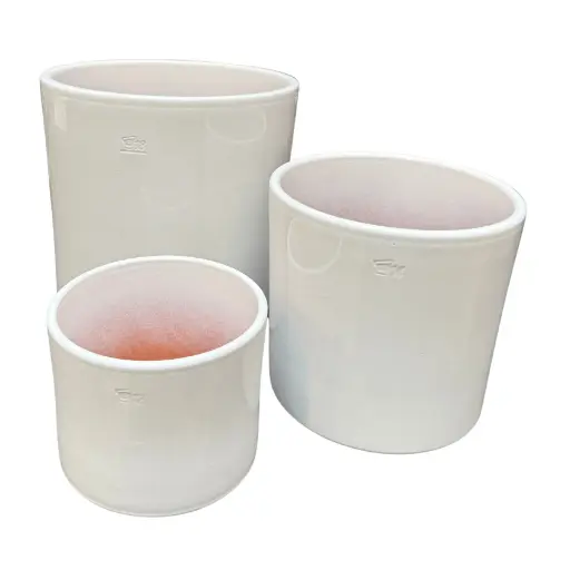 Maceta Barro Cilindro Esmaltado N°14